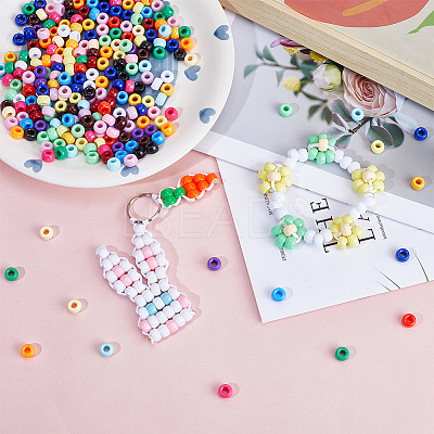 1800Pcs 18 Colors Opaque Plastic Beads KY-SC0001-83-1