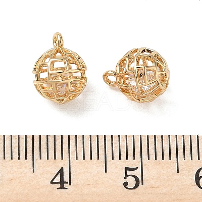 Brass Micro Pave Clear Cubic Zirconia Pendants KK-D261-01G-04-1