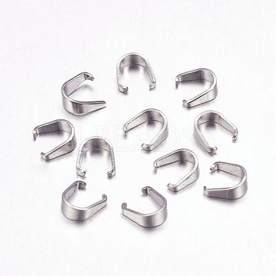 Tarnish Resistant 201 Stainless Steel Snap on Bails STAS-F117-16P-2.5x5.5-1