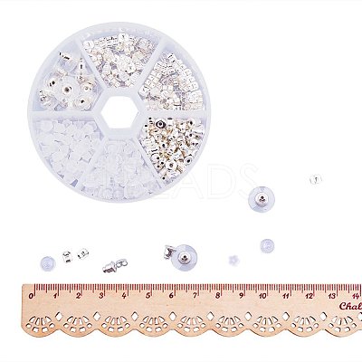 5 Style Brass and Plastic Ear Nuts KK-PH0016-01S-1