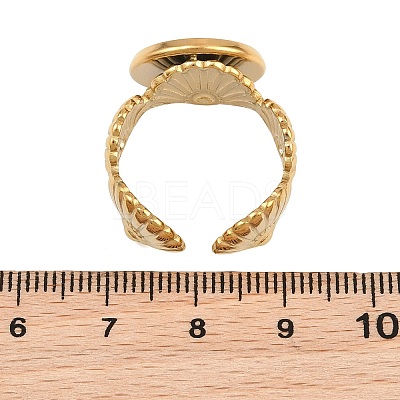 Shell Shape 304 Stainless Steel Cuff Ring Components SA-CBA098D-03G-D-1