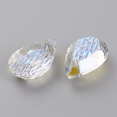 Embossed Glass Rhinestone Pendants GLAA-J101-05A-001SI-1