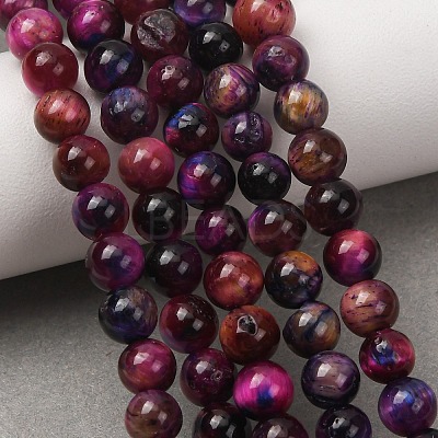 Natural Tiger Eye Beads Strands G-F591-18-6mm-10-1