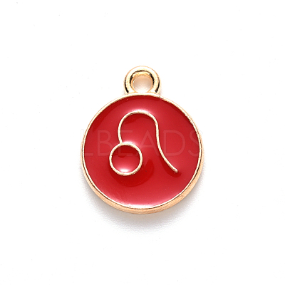 Alloy Enamel Pendants X-ENAM-S124-01B-07G-1