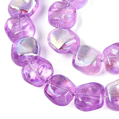 Electroplate Transparent Glass Beads Strands EGLA-N057-02A-08-1