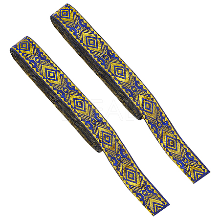 7M Polyester Jacquard Rhombus Ribbon SRIB-WH0011-213-1