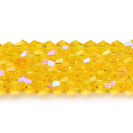Transparent Electroplate Glass Beads Strands EGLA-A039-T4mm-L22-1