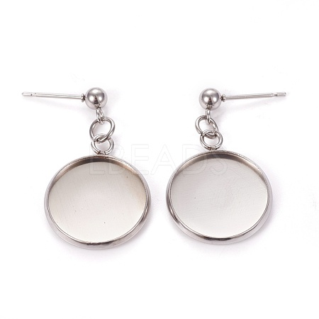 Tarnish Resistant 304 Stainless Steel Stud Earring Settings STAS-L226-019E-P-1