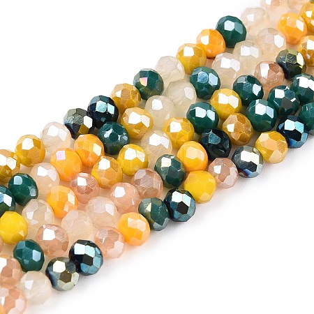 Electroplate Glass Beads Strands GLAA-T023-B16-10-1