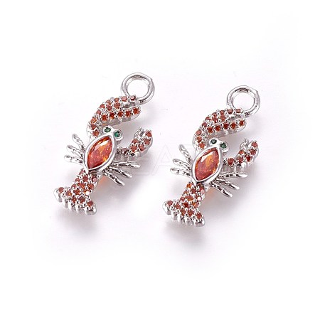 Brass Micro Pave Cubic Zirconia Pendants ZIRC-L075-25A-P-1