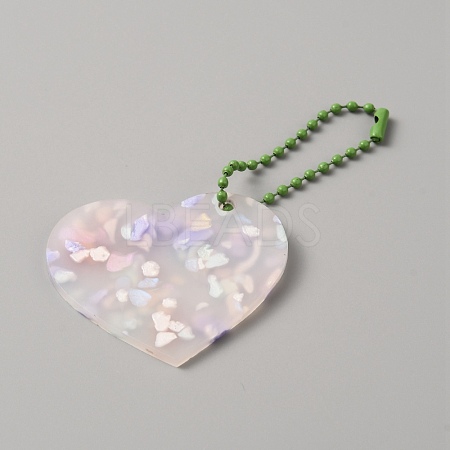 Translucent Acrylic Disc Pendant Keychain KEYC-WH0027-85E-02-1
