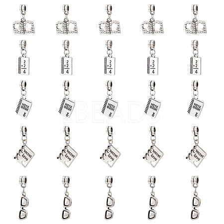 SUPERFINDINGS 10 Sets Teachers' Day Tibetan Style Alloy European Dnagle Charm FIND-FH0006-83-1