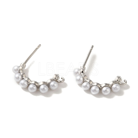 Rack Plating Brass Studs Earrings Findings EJEW-R162-32P-1