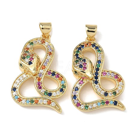 Brass Micro Pave Cubic Zirconia Pendants KK-L243-29G-10-1