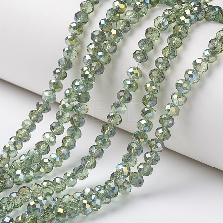 Electroplate Transparent Glass Beads Strands X-EGLA-A034-T4mm-S11-1