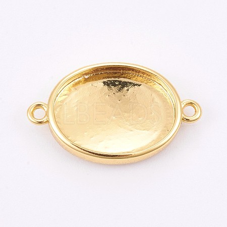 Brass Cabochon Connector Settings KK-F748-26G-1