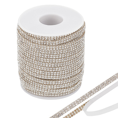 Glass Self Adhesive Hotfix Rhinestone Ribbon Trimming DIY-WH0504-414-1
