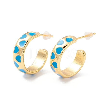 Real 18K Gold Plated Brass Stud Earrings for Women EJEW-I684-06G-01-RS-1