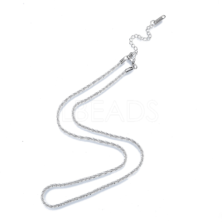 Non-Tarnish 304 Stainless Steel Rope Chains Necklace for Men Women NJEW-N052-01P-1