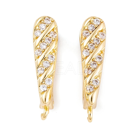 Rack Plating Brass Cubic Zirconia Hoop Earring Findings KK-S374-04G-02-1