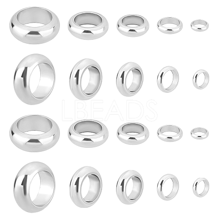 DICOSMETIC 200Pcs 5 Style 201 Stainless Steel Spacer Beads STAS-DC0007-56-1