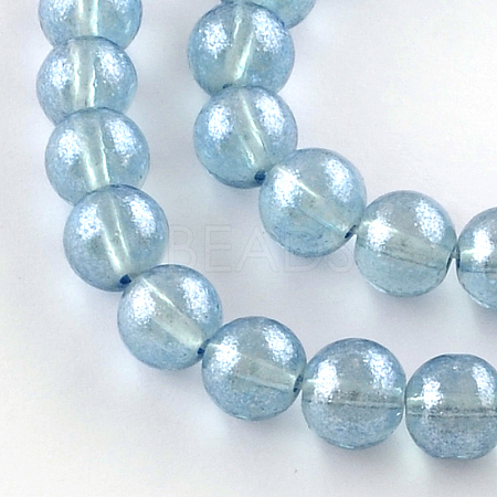 Transparent Spray Painted Glass Bead Strands DGLA-R050-4mm-04-1