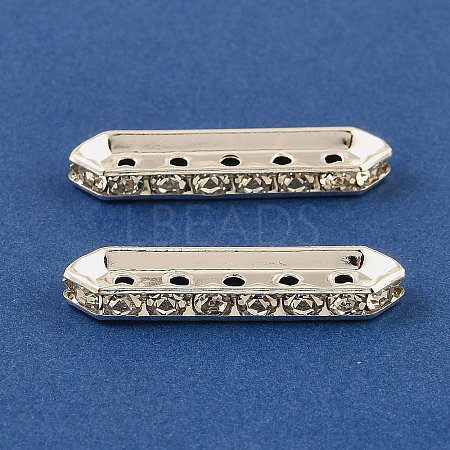Brass Crystal Rhinestone Spacer Bars RB-T019-01A-S-1