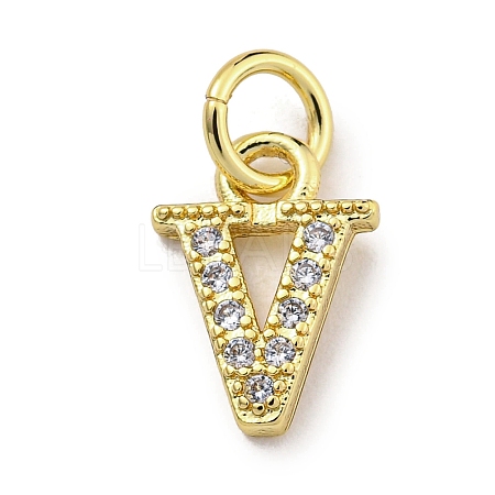 Initial Letter Brass with Cubic Zirconia Charms KK-Q814-26V-G-1