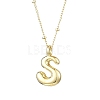 1Pc Initial Letter Brass Pendant Necklaces NJEW-YW0001-24S-1