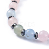 Natural Morganite Stretch Bracelets BJEW-JB04493-04-2