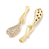 Brass Micro Pave Clear Cubic Zirconia S-Hook Clasps KK-L211-008G-2