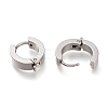 Tarnish Resistant 201 Stainless Steel Huggie Hoop Earrings Findings STAS-A167-01B-P-3