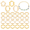 HOBBIESAY 60Pcs 4 Style Brass Beads Frames KK-HY0001-37-1