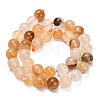Natural Yellow Hematoid Quartz/Golden Healer Quartz Beads Strands G-F820-K03-10mm-3