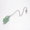 Natural Green Aventurine Pointed Dowsing Pendulums G-E338-07C-2