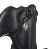 Paua Shell Dangle Stud Earrings EJEW-JE06963-02-2