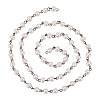Handmade Round Glass Pearl Beads Chains for Necklaces Bracelets Making X-AJEW-JB00035-02-3