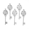 Tibetan Style Alloy Key Pendant Cabochon Bezel Settings PALLOY-J494-51AS-1