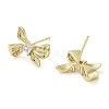 Brass Micro Pave Cubic Zirconia Studs Earrings EJEW-K276-05G-2