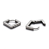 Tarnish Resistant 304 Stainless Steel Rhombus Huggie Hoop Earrings STAS-H156-08P-3