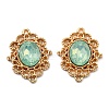 Golden Plated Alloy Oval Connector Charms FIND-B022-02G-03-1