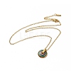 Colorful Enamel Flower Pendant Necklace NJEW-F305-01G-3