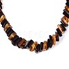 Natural Amber Square Graduated Beaded Necklaces NJEW-T019-01-4