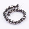 Natural Pyrite Beads Strands G-P303-01-8mm-16-2