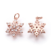 Brass Micro Pave Cubic Zirconia Pendants KK-F774-10RG-NR-2
