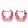 Brass Huggie Hoop Earrings EJEW-S209-01D-2