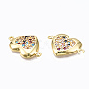 Brass Micro Pave Colorful Cubic Zirconia Links Connectors ZIRC-N039-115-NF-3