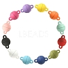 12 Sets 12 Colors Spray Painted Alloy Magnetic Clasps PALLOY-CJ0002-30-5