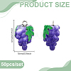 50Pcs Autumn Theme Grape Resin Pendants RESI-GA0001-45-2