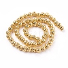 Electroplated Natural Lava Rock Bead Strands G-E429-01-6mm-2